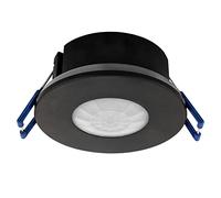 Ledvion - Sensor de Movimiento Negro, Empotrable, con Interruptor Crepuscular, Montaje en Techo, IP65, Control de Luz 360°, Alcance de 8m, Sensor de Luz Incorporado