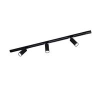 Ledvion - Sistema de rieles iluminacion, 1m, Carril Monofasico, 4,9W, Negro, RGB, 3x Foco de techo Orientable GU10, Lampara techo, plafon led techo cocina, luces led, focos led interior techo