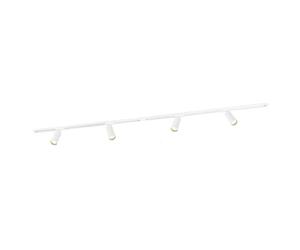 Ledvion - Sistema de rieles iluminacion, 2m, Carril Monofasico, Sin bombilla GU10, Blanco, 4x Foco de techo Orientable GU10, Lampara techo, plafon led techo cocina, luces led, focos led interior techo