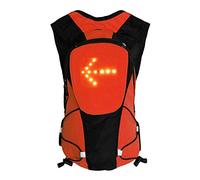 LEDWARNING Mochila 5L a 48 LEDs Intermitente Reflectante con Señalización de Dirección para Bicicleta y Patinette. Mando a distancia y USB recargable. Vendedor y Stock en Francia (Orange)
