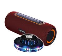 Ledwood - Altavoz portátil XTREM140 LD-XT140BT-RED, 100 W/10 W RMS, Bluetooth 5.0, TWS, resistente al agua IPX5, Autono. 6H, Juego de Luz Ovni