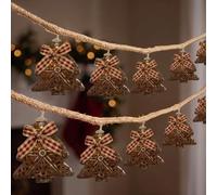 LEDYA Guirnalda de Luces a Pilas, 2 Piezes, 2M, 10 LEDs, Arbol de Navidad | Luces de Navidad Cuerda de Cáñamo, diseño vintage de metal, temporizador de 6 horas, ideal para decoración Navideña