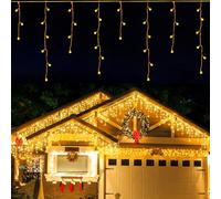 LEDYA Luce Navidad Exterior, 14M 360led Cortina Luces Navidads Exteriors Blanco Cálido, Luces de Navidad Impermeable/8 Modos/Temporizador Guirnalda Luce Exterior Interior Balcon Jardin