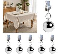 ledytdggu 6 pesos para manteles, acero inoxidable, 45 g | Soporte para mantel de acero inoxidable, resistente y estable, ideal para jardín, balcón, terraza, fiestas y mesas al aire