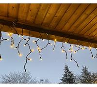 LEDZEIT - Profi Serie - Cadena de luces LED exteriors, cadena de extensión sin cable de alimentación, 3 m x 0,5 m, blanco cálido, 2 segmentos, extensible hasta 288 m, para Navidad, edificios, tiendas