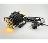 LEDZEIT - Profi Serie - Guirnalda de Luces LED, Cadena básica con Enchufe, 10m, 100 LEDs Blanco Cálido, Luz Continua, Prolongable, Extra Robusto, Exterior y Interior, para Edificios, Calles, Comercios