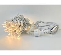 LEDZEIT - Profi Serie - Guirnalda de Luces LED, Cadena Básica con Enchufe, 10m, 100 LEDs Blanco Cálido, Luz Continua, Prolongable máx. 960m, Sistema Profesional, Interior y Exterior, Navidad
