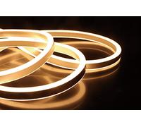 LEDZEIT- Profi Serie - Manguera de luz LED Neon Flex 10m, exterior e interior. banda de luz, blanco cálido, 120LED/ M, SMD2835, IP65, regulable, Prolongable, para escaleras, pared, techo