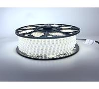 LEDZEIT - Profi Serie - Tira LED 50m exterior e interior, 230V, impermeable IP65, blanco frío 6500K, regulable, recortable. Expandible, tubo de luz, para la construcción, negocio, proyecto