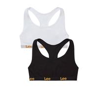 Lee Mujer Sujetador Deportivo Negro/Blanco Paquete de 2 Medio