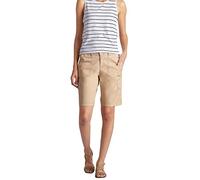 Lee Avey Pantalones cortos tipo bermudas para mujer, corte holgado, cintura de punto, estilo cargo, Café, 14