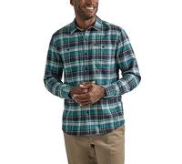Lee Camisa de Franela para Hombre Extreme Motion Working West, Cuadros Remini Negros, Small