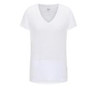 Lee Camiseta de Cuello en V, Blanco Brillante, M Mujeres