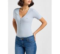 Lee SS Henley Camiseta, Gris concreto, M Mujeres