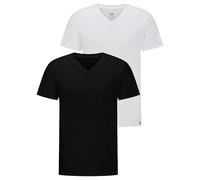 Lee Twin Pack V Neck Black White Camiseta, Negro Blanco, XXL Grande para Hombre