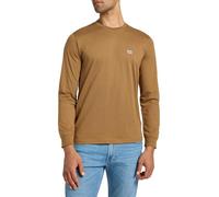 Lee Camiseta LS Patch Logo tee para Hombre, marrón Claro, S