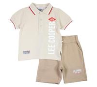 Lee Cooper, Conjunto de 2 piezas, Camiseta + Pantalones cortos, Bebés, (3 a 24 meses), Unisex, Niño, Niña, Lindo, Cálido, Sweat, Camiseta, Shirt, Bermuda, Short, GLC1050B 2PAC BABY S3-6M