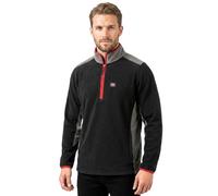 Lee Cooper para hombre Ropa de trabajo LCTOP303 Zip Neck térmica anti píldora Detalle Fleece Pullover trabajo suéter del puente superior con reflexivo, Negro/Gris, Grande