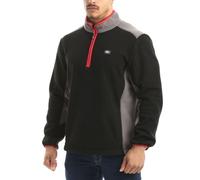 Lee Cooper para Hombre Ropa de Trabajo LCTOP303 Zip Neck térmica Anti píldora Detalle Fleece Pullover Trabajo suéter del Puente Superior con reflexivo, Negro/Gris, Pequeño, s