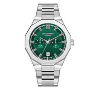 Lee Cooper JP21-6 Reloj de movimiento para hombre, pantalla multifunción y correa de metal, LC08018.370, verde, pulsera