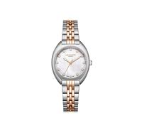Lee Cooper LC07989.420 - Reloj de Movimiento para Mujer, Pantalla analógica y Correa de Metal, Color Blanco, Blanco, Pulsera