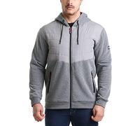 Lee Cooper LCJKT126 ropa de trabajo para hombre Full Zip térmica capa de la chaqueta ropa de trabajo con cremallera con capucha acolchada con capucha, Grey Marl, Grande