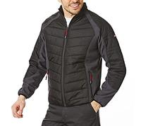 Lee Cooper LCJKT456 para hombre impermeable a prueba de viento acolchado que pone en contraste, Ropa Chaqueta, X-Large, negro/gris medio