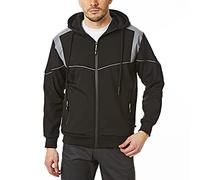 Lee Cooper LCJKT458 para hombre ropa de trabajo Softshell chaqueta con capucha, Negro, 2X-Large