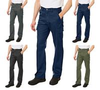 Lee Cooper LCPNT205 Pantalón cargo clásico de trabajo con bolsillos múltiples, de cuidado fácil y resistente, para hombre, Marina, 38W / 29L
