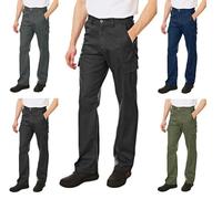 Lee Cooper LCPNT205 Pantalón cargo clásico de trabajo con bolsillos múltiples, de cuidado fácil y resistente, para hombre, Negro, 32W / 33L