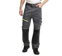 Lee Cooper LCPNT246 Pantalón de Trabajo Cargo, pantalón Multiusos, elástico, con Detalle Hi-Vis para Hombre, Gris/Negro, 42W / 31L