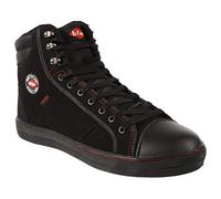 Lee Cooper LCSHOE022 Ropa de trabajo para mujer Unisex Estilo retro Béisbol Entrenadores de seguridad en el lugar de trabajo SB SRA Botas, Bota Negra, 42 EU