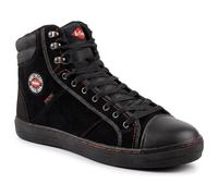 Lee Cooper LCSHOE022 Ropa de trabajo para mujer Unisex Estilo retro Béisbol Entrenadores de seguridad en el lugar de trabajo SB SRA Botas, Bota Negra, 46 EU