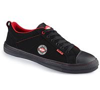 Lee Cooper LCSHOE054 Workwear SB / SRA Botas de béisbol retro, botas de seguridad unisex con diseño moderno, zapato de seguridad de trabajo, Negro, 43 EU
