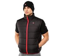 Lee Cooper LCVST706 ropa de trabajo para hombre Seguridad en el Trabajo Ligero acolchado Chaleco Chaleco Chaleco Con costuras en contraste, Negro, X-Large