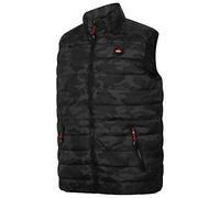 Lee Cooper LCVST708 ropa de trabajo para hombre Slim Fit Ligera impresión de Camo acolchado chaleco a prueba de viento impermeable térmica Chaleco Chaleco, Negro Camo, 2X-Large