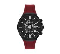 Lee Cooper Reloj analógico con esfera negra para hombre-LC07854.658, Rojo