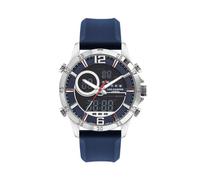 Lee Cooper Reloj de movimiento BJ3950+AL35 para hombre, pantalla digital y correa de silicona - LC07559.399, azul, azul, correa, azul, correa, azul, Correa