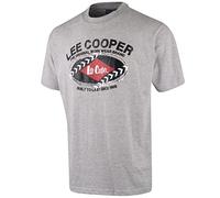 Lee Cooper Workwear Camiseta de trabajo estampada para hombre Camiseta de trabajo de manga corta con cuello redondo, Gris jaspeado, XL