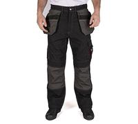 Lee Cooper Workwear LCPNT224 Pantalón de Carga para Hombre con múltiples Bolsillos, Funda contrastante, Bolsillos para Rodilleras y Carga Superior, Negro, 40W / 29L