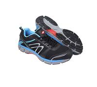 Lee Cooper Workwear LCSHOE092 Zapatos ligeros con punta de acero para hombre Entresuela de trabajo compuesta S1P/SRA, Negro/Azul, Reino Unido 9/43 EU