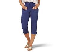 Lee Relaxed Fit Austyn Knit Waist Cargo Capri Pant Pantalones, Azul (Ink Blue), 46 para Mujer
