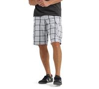 Lee Dungarees Wyoming Pantalón corto cargo para hombre con cinturón, Gris tartán, 34