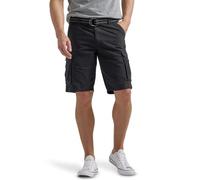 Lee Dungarees Wyoming Pantalón Corto Cargo para Hombre con cinturón, Negro -, 30