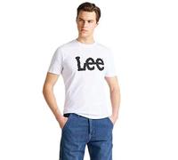 Lee Hombre Wobbly Logo Tee Camiseta, Blanco, XL