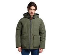 Lee Hooded Short Puffer Chaqueta, Olive Gray, S Hombres