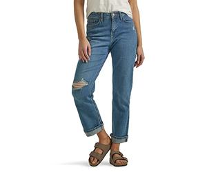 Lee Jeans Boyfriend de Tiro Medio para Mujer, Azul, 42