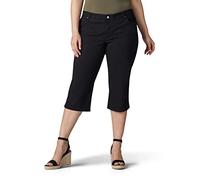Lee Jeans Capri de Mezclilla de Ajuste Relajado para Mujer, Talla Grande, Negro -, 18 Plus
