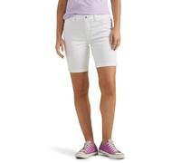Lee Legendary Rolled Denim Bermuda Short Pantalones Cortos de Jean, Blanco, 34 para Mujer