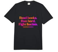 Lee Libros. Corre Duro. Lucha contra los fascistas. Comfort Colors Adult Heavyweight T-Shirt